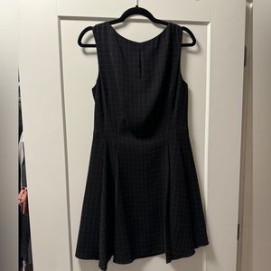 Theory Fit and Flare Slit Neck Dress